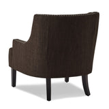 Modern Traditional Accent Chair Button Tufted Chocolate-hued Textured Fabric Upholstery Solid Wood B011P182652