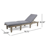 ARIANA KD WOOD CHAISE LOUNGE W/ CUSHION 57523.00GRY