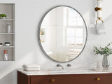 Iron Art Oval Retro Mirror, Antique Effect, Wall Hanging, Suitable For Bathroom, Bedroom, Living W757P251823