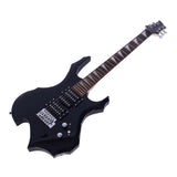 Novice Flame Shaped Electric Guitar HSH Pickup Bag Strap Paddle Rocker Cable Wrench Tool Black 19643396