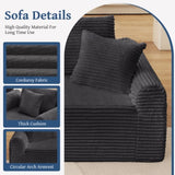 Full-Compression Chaise Lounge Set Modular Corduroy Sectional with Arched Armrests, Non-Slip Base, W2606P323728