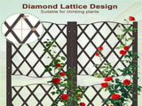 Set of 2 Rustic Style Trellis Planter, Raised Garden Bed Indoor Outdoor Planting Box for Vegetables 60644550