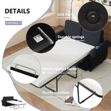 ZUN 57.9" Orisfur Pull Out Sofa Bed Loveseat Sleeper with Twin Size Memory Mattress with Two USB Ports N719P210624B