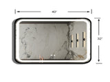 40X32 inch Bathroom Led Classy Vanity Mirror with High Lumen,Black metal frame,Dimmable Touch,Wall W1992121014