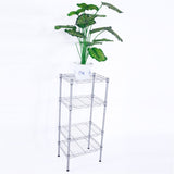 ZUN XM-207S Rectangle Carbon Steel Metal Assembly 4-Shelf Storage Rack Silver Gray 93246884