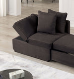 Contemporary Style 1pc Convertible Chair Gray Fabric Functional Storage Seat w Pillows Living Room B011P299013