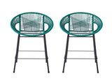 Ferrara Outdoor Patio Teal Faux Wicker Barstool, Set of 2 N775P266222T