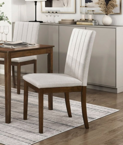 ZUN Contemporary Brown Finish Dining Chairs Set of 2 Fabric Upholstery Seat and Back Wooden Kitchen B011P242834