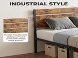 Metal Platform Bed Frame with Headboard & Footboard - No Box Spring Needed, 800LBS Sturdy Wooden 00747353