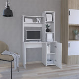 Carson Computer Desk with Hutch, Single Door Cabinet, Expansive Work Surface and 3-Tier Storage B200P188876