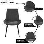 ZUN Modern Dining Chair Living Room Black Metal Leg Dining Chair-Grey-2pcs/ctn W153565882