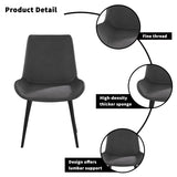 ZUN Modern Dining Chair Living Room Black Metal Leg Dining Chair-Grey-4pcs/ctn W153567956