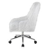 ZUN White and Chrome Swivel Office Chair B062P185681