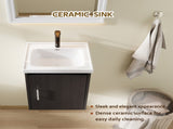 16" Floating Bathroom Vanity, Wall Mounted Plywood Cabinet with Ceramic Sink & Soft-Close Doors for B2775P510784