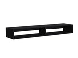 Warrior 59" Floating Tv Stand with Two open shelves, media compartments and cable management Black B200P240262