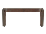 TREXM Entryway Table with Natural Wood Grain Finish, Console Table with Fluted Design, Oval Top and N715P288632P