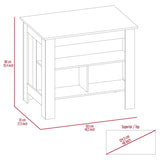 Cala Kitchen Island, Four Legs, Three Shelves -White / Light Oak B20092010
