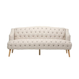 Comfy 3-seat Sofa with Wooden Legs, PU, for Living Room and Study 65124.00BGE