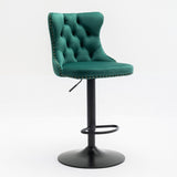 Swivel Velvet Barstools Adjusatble Seat Height from 25-33 Inch,17.7inch base, Modern Upholstered Bar W1143P151486
