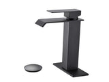 Waterfall Spout Bathroom Sink Single Handle Faucet with Pop-Up Drain 34554201