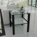 Set of 2, Glass two layer tea small round bedroom corner living room side W24191062