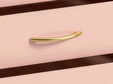 3-Drawer Chest with Faux Rose Gold Handles Drawer Dresser 25.98*12.99*22.05in Pink 22792346