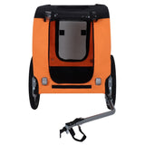 Large Folding Bike Trailer Dogs 120LB Capacity All-Terrain Pet Carrier, Durable Steel Frame W1364P268355