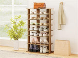 7-Tier Double-Row Shoe Rack with Adjustable Shelves, Anti-Tipping Narrow Storage Rack for Entryway 17788634