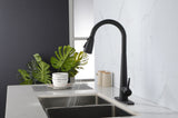 Black Kitchen Faucets with Pull Down Sprayer, Kitchen Sink Faucet with Pull Out Sprayer, Fingerprint K-4012-MB
