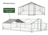 Large Metal Chicken Coop, Walk-in Chicken Run,Galvanized Wire Poultry Chicken Hen Pen Cage, Rabbits 85248762