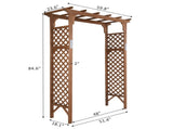 152*60*215cm Beautiful And Practical Flat-Topped Wooden Arch Garden Arch Dark 41343931