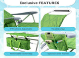 17 Inch Seat Height Beach Chair for Adults, Folding Portable Camping Chair with Headrest, Cup 47482847