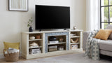 Large TV Desk Storage Rack with Faux Stacked Stone Surround,Media Console Table with Large Storage W1758P187682