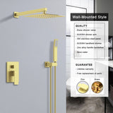 Shower System Shower Faucet Combo Set Wall Mounted with 10" Rainfall Shower Head and handheld shower T3177P269097