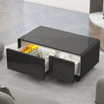 ZUN Modern Smart Coffee Table with Built-in Fridge, Bluetooth Speaker, Wireless Charging, Touch Control W1172P175395