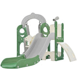 ZUN Toddler Slide and Swing Set 5 in 1, Kids Playground Climber Slide Playset with Telescope, 47706294