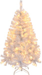 ZUN 4 FT Pre-lit Artificial Christmas Tree, Hinged Xmas Pine Tree with 346 Branch Tips, 140 Lights and 59426040