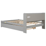 Full Bed with Trundle,Bookcase,Grey W50446123