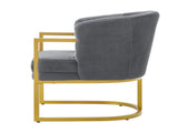 Modern Accent Chair Cozy Armchair Upholstered Reading Chair with Gold Metal Frame Living Room, N763P360688E