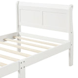 Wood Platform Bed Twin Bed Frame Mattress Foundation Sleigh Bed with Headboard/Footboard/Wood Slat WF192439AAK