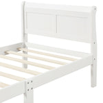 ZUN Wood Platform Bed Twin Bed Frame Mattress Foundation Sleigh Bed with Headboard/Footboard/Wood Slat WF192439AAK