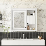 32'' Bathroom Wall Cabinet with Mirror, Wall Mounted Medicine Cabinet with 3 Shelves, Mirrored Door N710P252505K