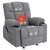 ZUN Vanbow.Recliner Chair Massage Heating sofa with USB and side pocket 2 Cup Holders W152173019