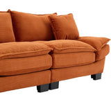 Corduroy Sofa Sleeper Couch Loveseat Sofa with Pillows Comfy Upholstered Deep Seat Sofa for W676P227342