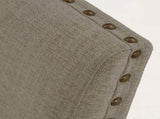 Traditional Classic Brown Dinng Chair Set of 2 Beige Fabric Upholstered Nailhead Trim Wooden Dining B011P188432