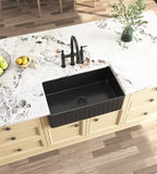 ZUN Inch White Farmhouse Sink Deep Apron Sink Undermount Farmhouse Kitchen Sink Single Farm Sink W127290271