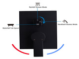12inch Shower System With Waterfall Tub Spout and Handheld Shower Head W121749910