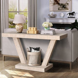 60 Inches Vintage Distressed Wood Entryway Bench with 2-Tier Solid Wood Veneer Storage Cabinet, W1445P287872