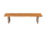 Outdoor Acacia Wood Bench,Teak Finish Brown Wicker N773P286715B