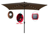 ZUN 10 x 6.5t Rectangular Patio Umbrella Solar LED Lighted Outdoor Market Table Waterproof Umbrellas 21216597